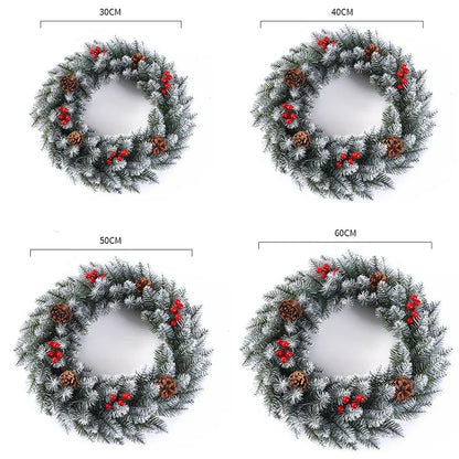 Corona artificial con piña decoración navideña