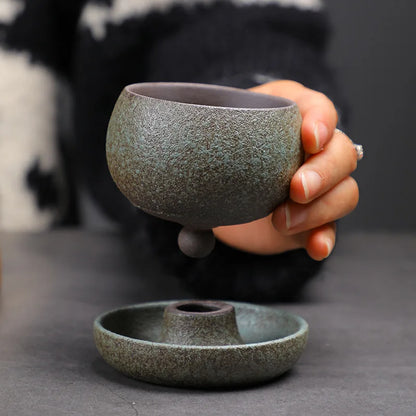 Taza de té y café creativa y platillo cerámica vintage