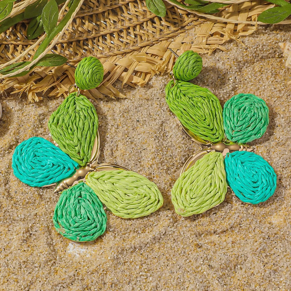 Pendientes colgantes de flores elegantes de Bohemia