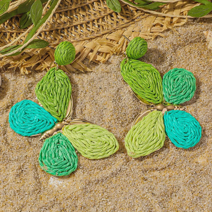 Pendientes colgantes de flores elegantes de Bohemia