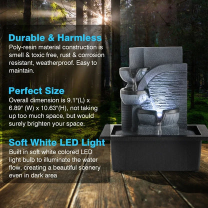 Fuente de agua Fengshui simple con bola geomántica