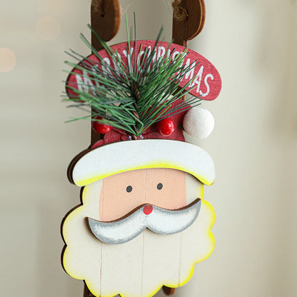 Madera retro Feliz Navidad Decoración de árbol