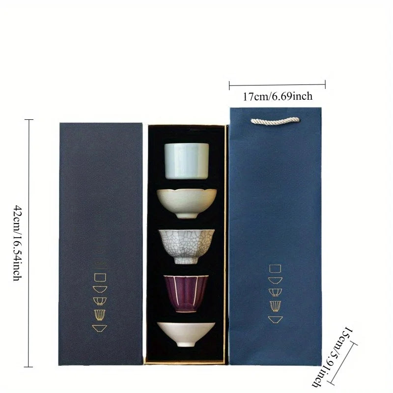 Cinco exclusivas tazas de té de cerámica