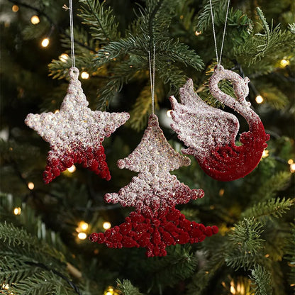 Colgantes navideños creativos rojo vino