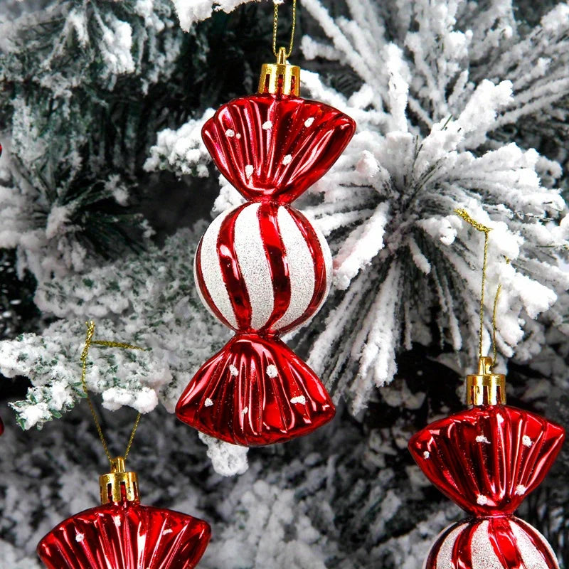 Pack of 5 Christmas candy tree ornaments 