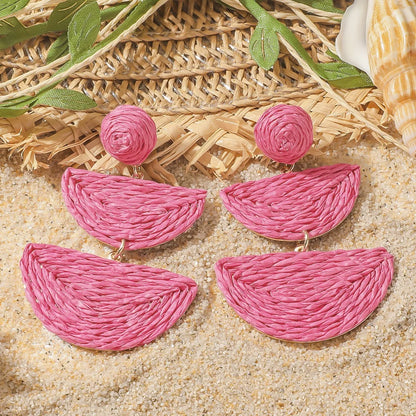 Pendientes colgantes de flores elegantes de Bohemia