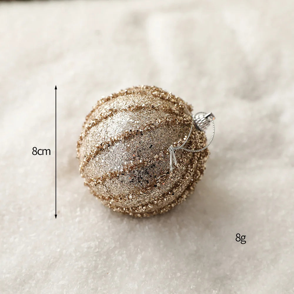 Decoración de árbol de Navidad de lentejuelas con purpurina