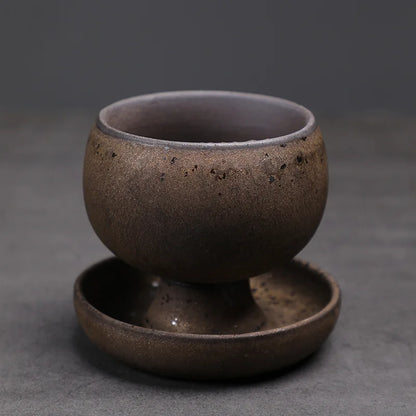 Taza de té y café creativa y platillo cerámica vintage