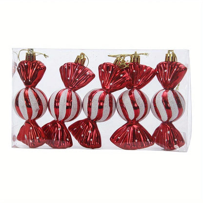 Pack of 5 Christmas candy tree ornaments 