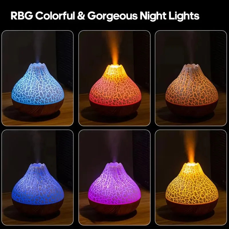 Nuevo humidificador de aire de 300 ml Difusor de aromaterapia de niebla de escritorio USB de gran capacidad con 7 luces nocturnas coloridas