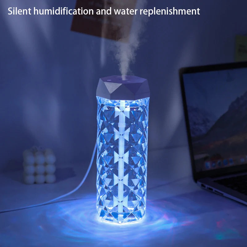 Humidificador de aire de 400 ml Difusor de aroma USB Purificador de aceite esencial Fabricante de niebla, luz RGB para coche, hogar, dormitorio