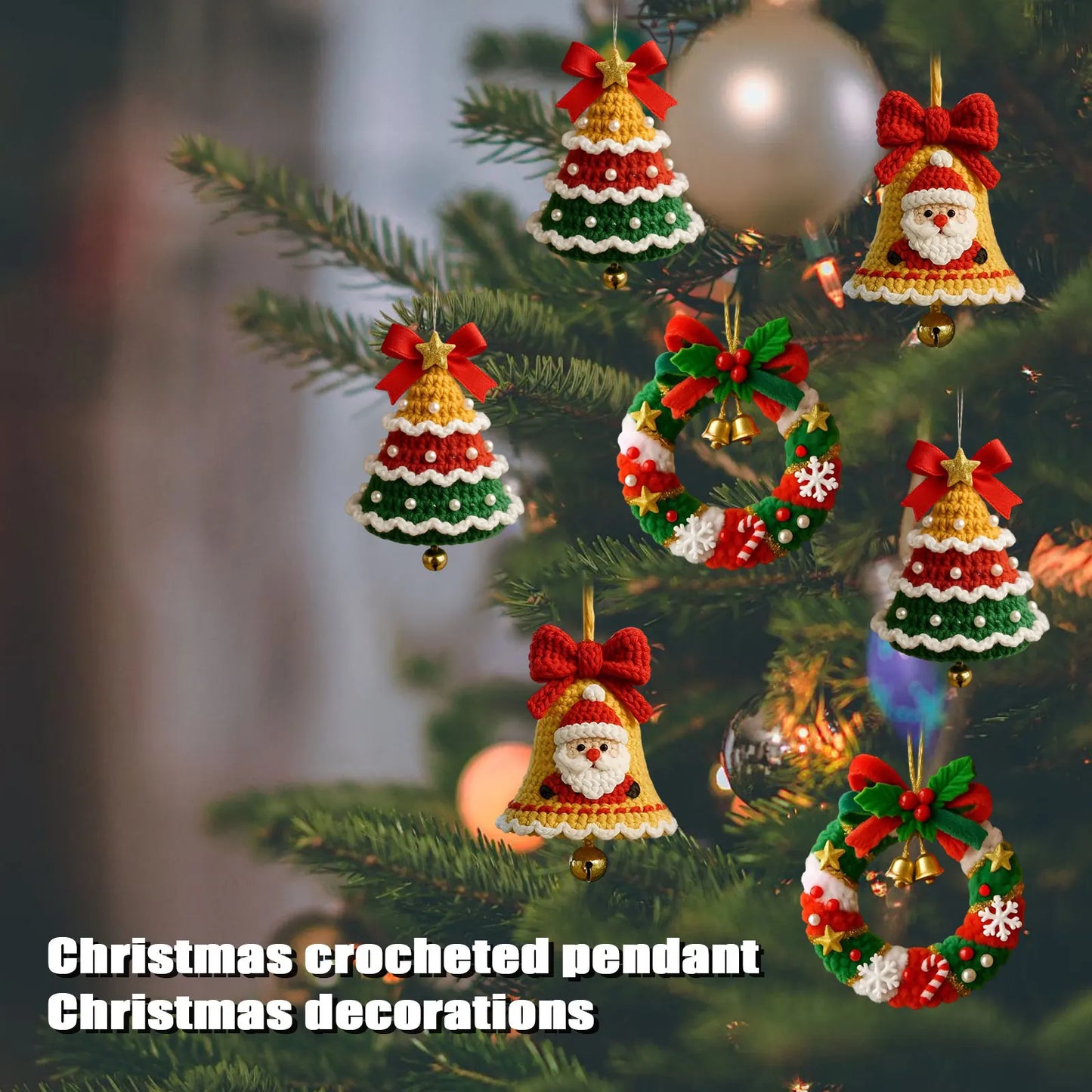 Colgantes navideños de ganchillo