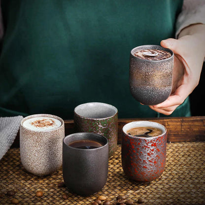 Taza de té y café de cerámica y porcelana estilo japonés de 130 ml