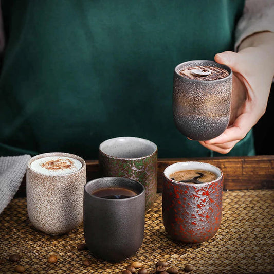 Taza de té y café de cerámica y porcelana estilo japonés de 130 ml