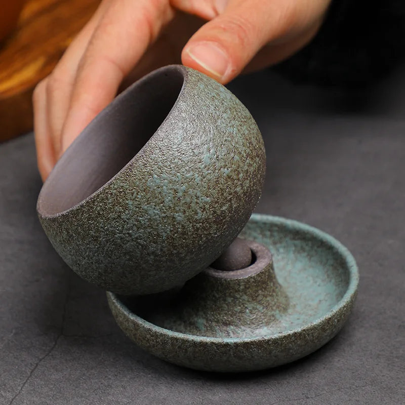 Taza de té y café creativa y platillo cerámica vintage