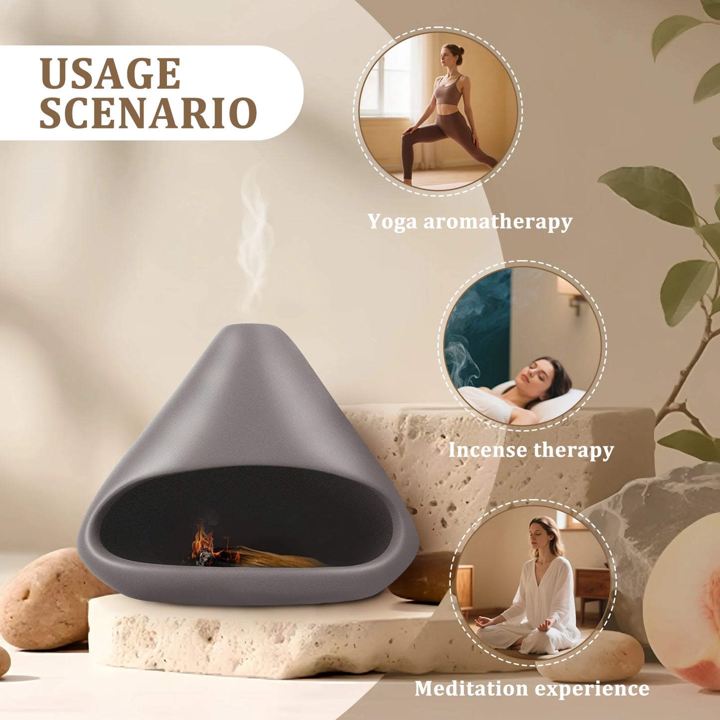 Quemador de incienso de cerámica Palo Santo y paquetes de salvia