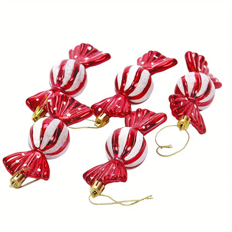 Pack of 5 Christmas candy tree ornaments 