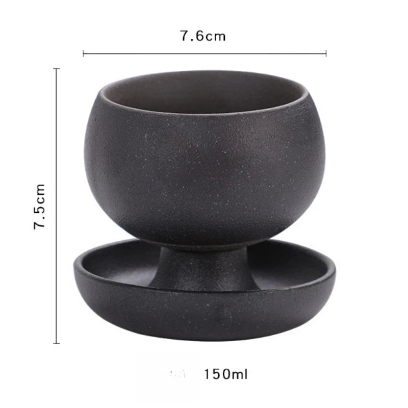 Taza de té y café creativa y platillo cerámica vintage