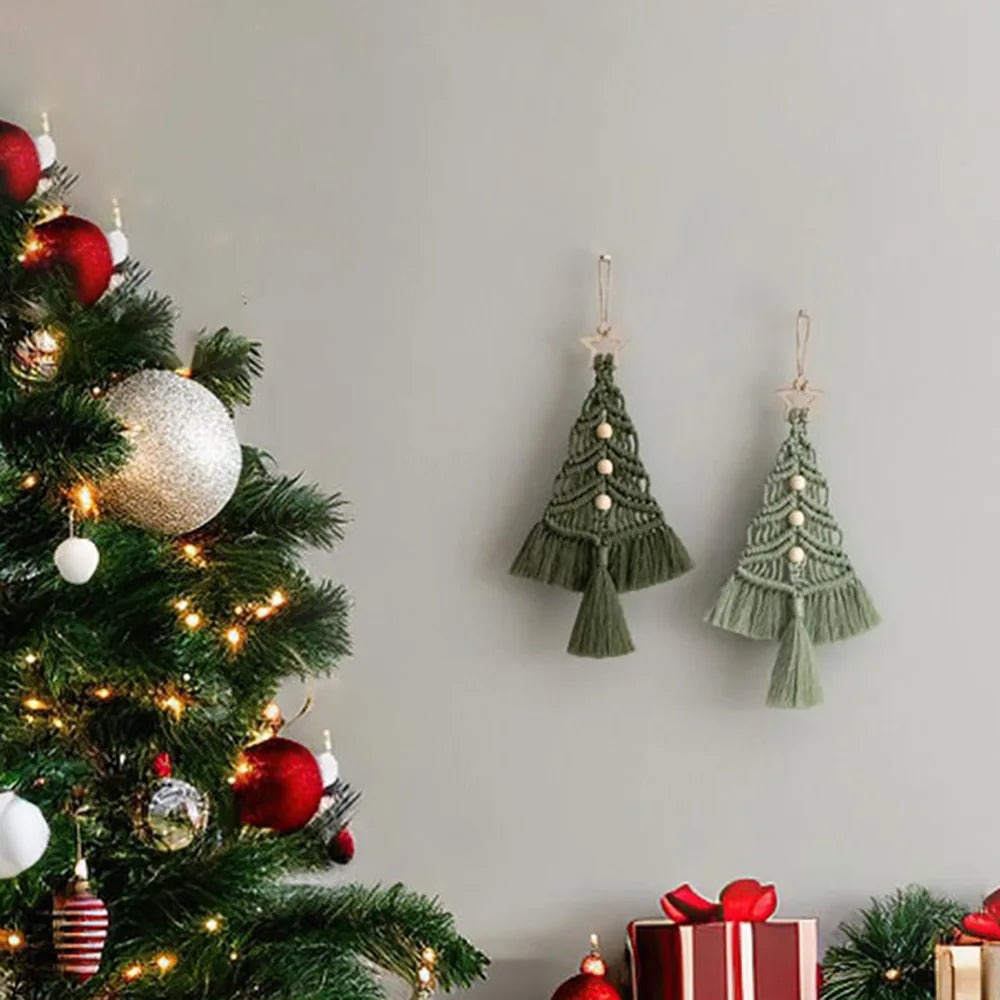 Árbol de Navidad Colgante Tejido  Macramé