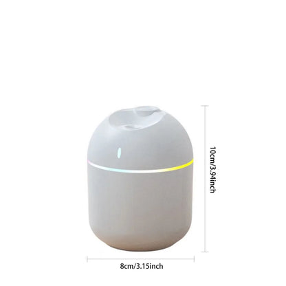 Humidificador de aire de 270 ml, difusor de aroma de niebla fría, luz nocturna LED, apagado, protección, humidificador USB