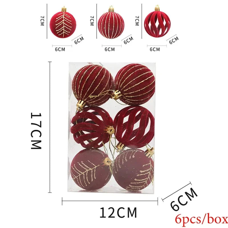 6 pieces/box 6 cm Christmas Balls