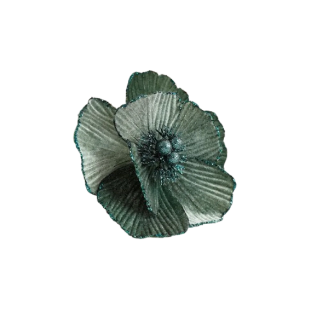 Grandes flores navideñas artificiales brillantes Adorno de árbol de Navidad