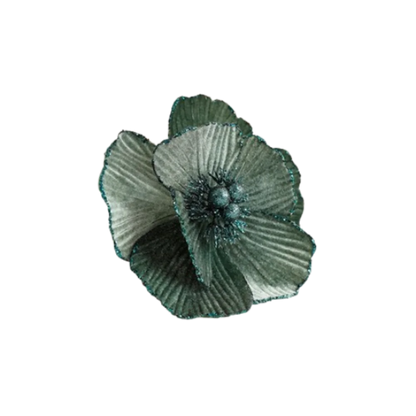 Grandes flores navideñas artificiales brillantes Adorno de árbol de Navidad