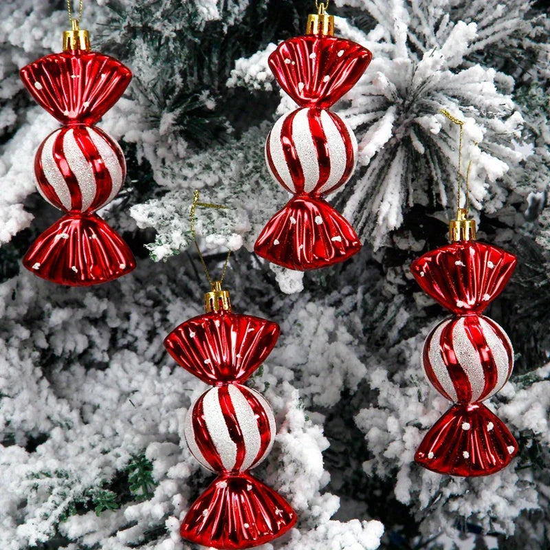 Pack of 5 Christmas candy tree ornaments 