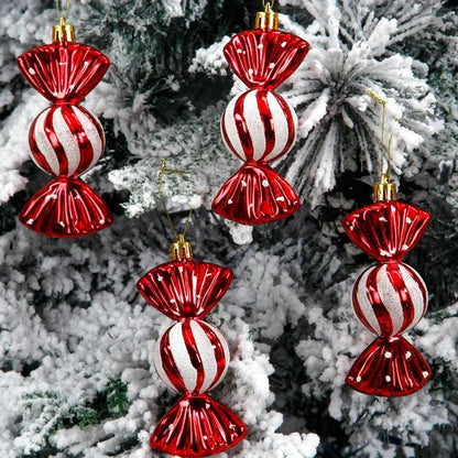 Pack of 5 Christmas candy tree ornaments 