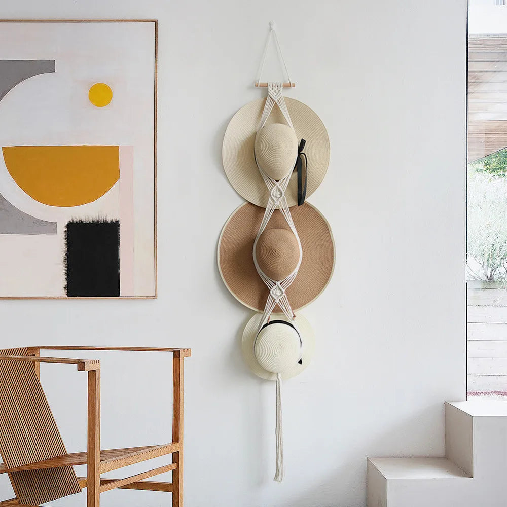 Tapiz de macramé colgante