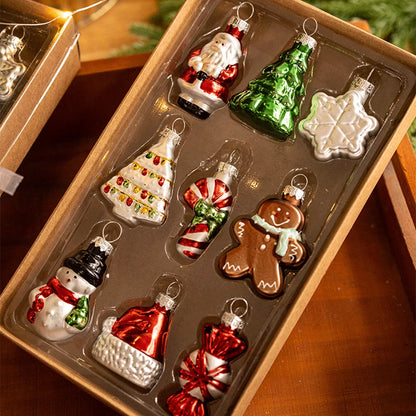 9 piezas/juego de vidrio para el árbol de Navidad