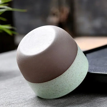 Taza de té o café retro de cerámica en bruto de 120 ml, creatividad hecha a mano