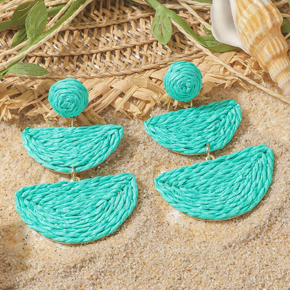 Pendientes colgantes de flores elegantes de Bohemia