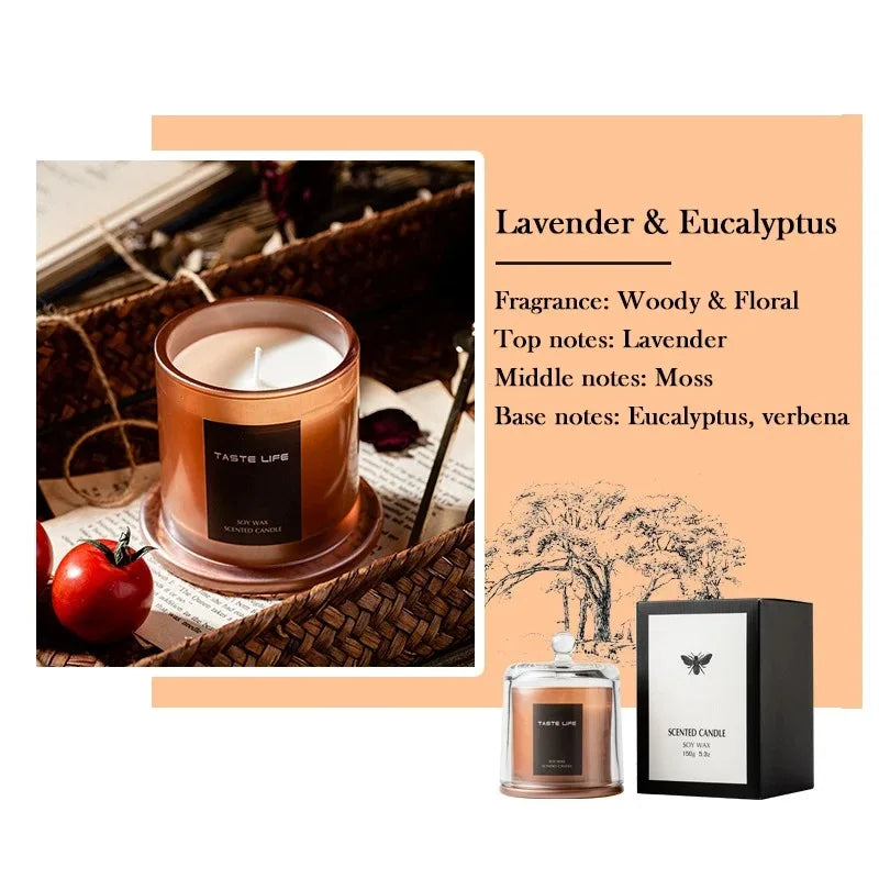 Vela perfumada en tarro vela relajante, de soja natural