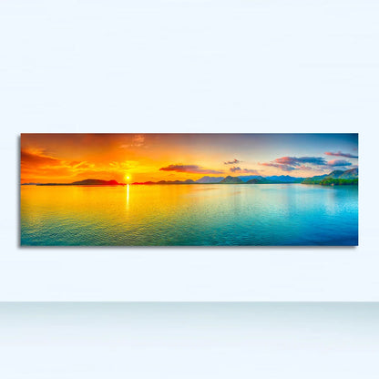 Panoramic natural landscape painting on canvas