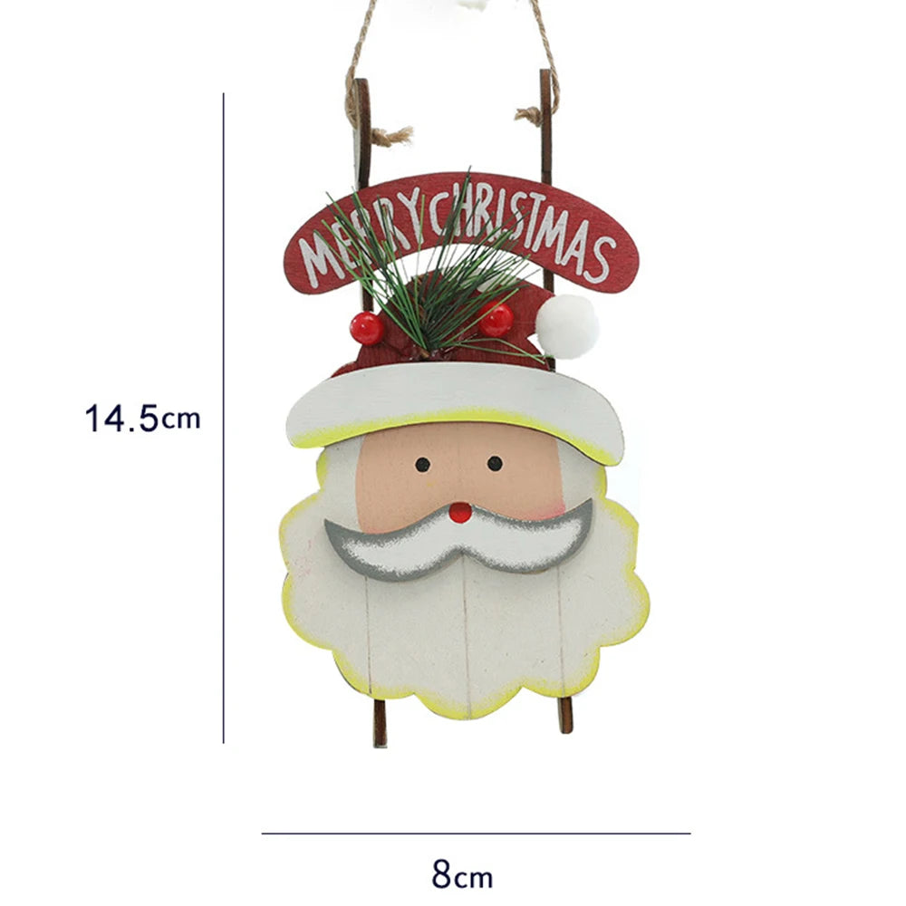 Madera retro Feliz Navidad Decoración de árbol