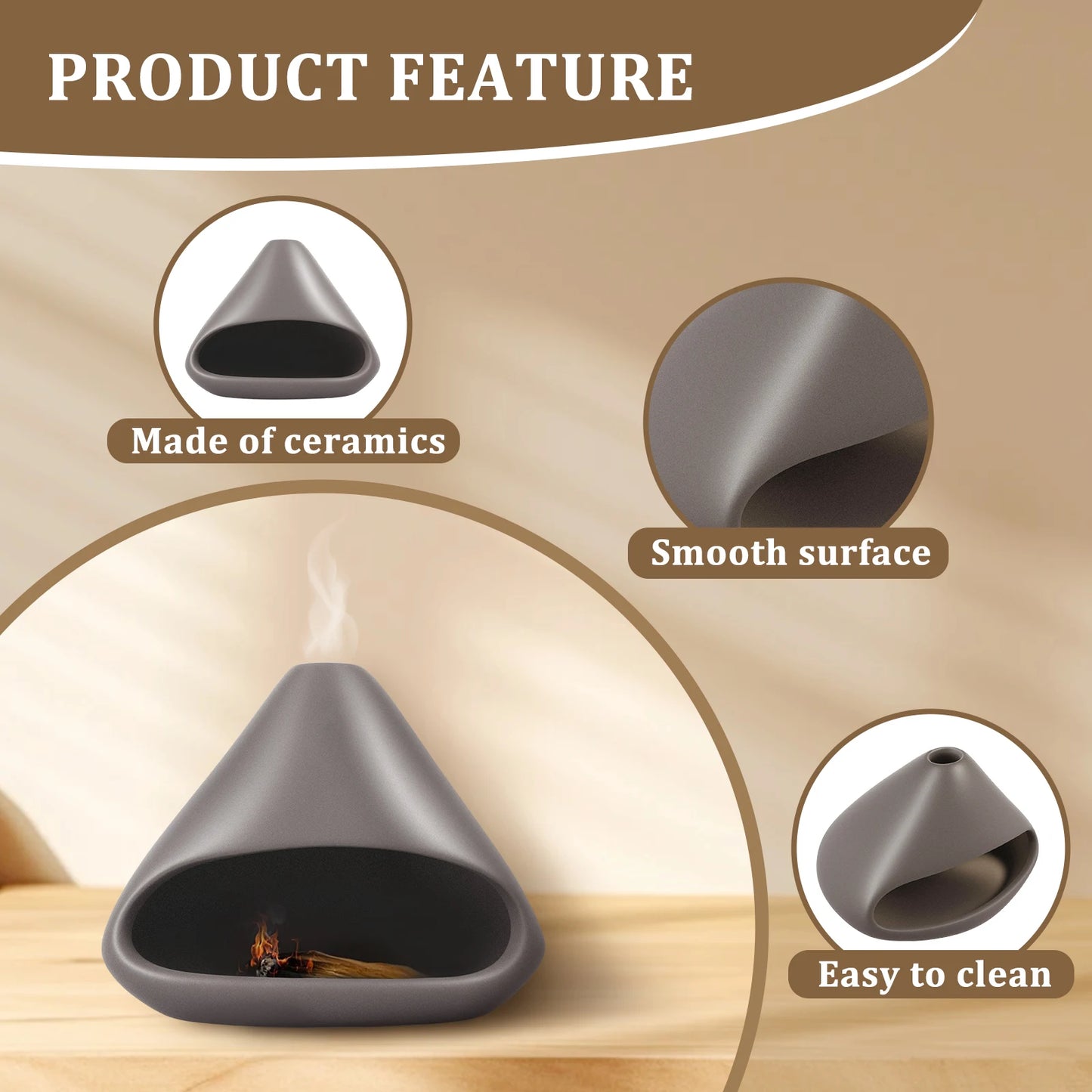 Quemador de incienso de cerámica Palo Santo y paquetes de salvia