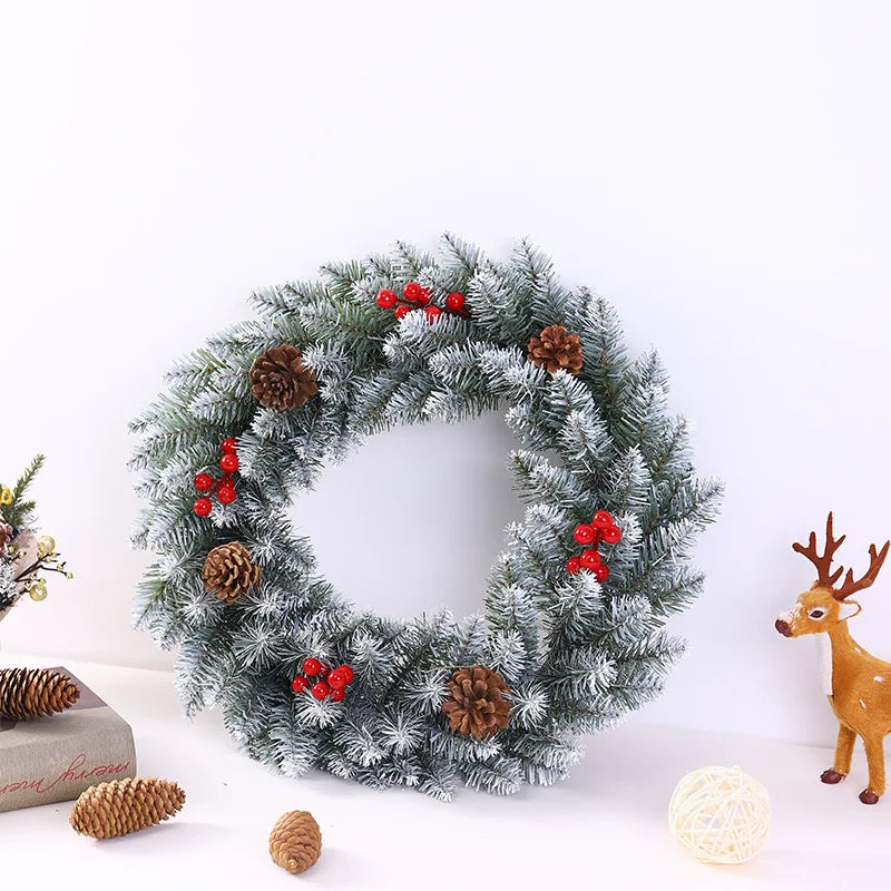 Corona artificial con piña decoración navideña