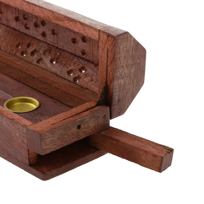 Soporte de palo de incienso de madera antigua