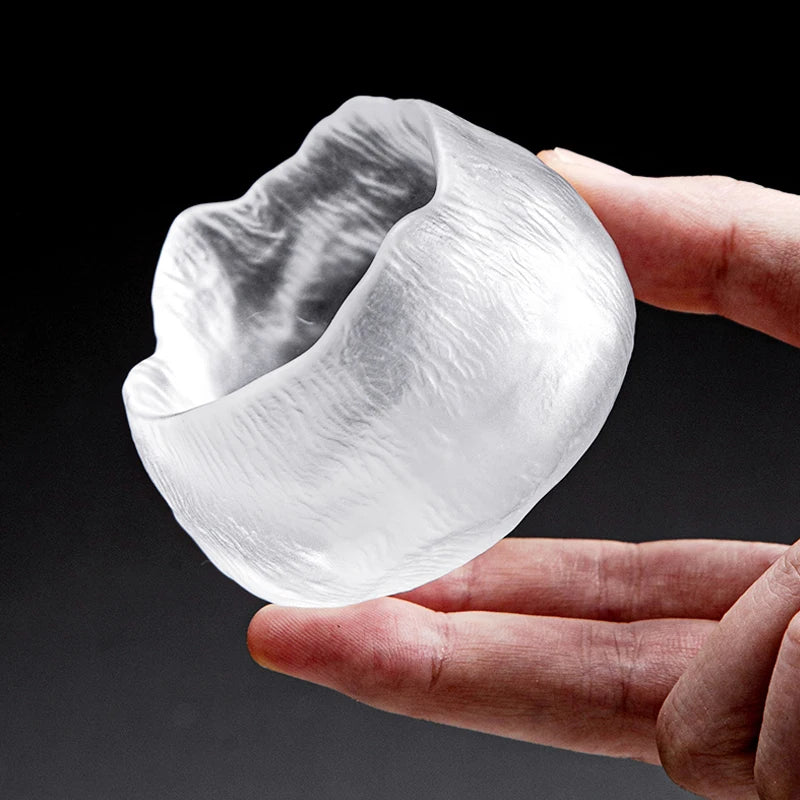 Taza de té de pétalos de estilo japonés hecha a mano