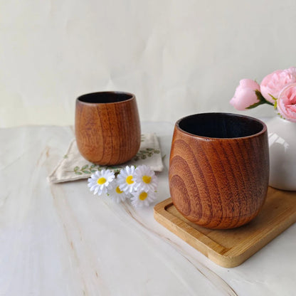Taza de té de madera maciza natural