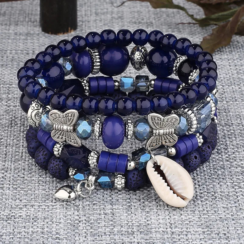 Bohemian Handmade Glasses Bead Bracelet Sets 