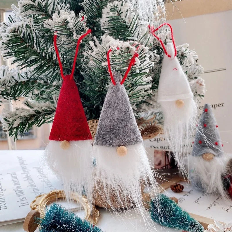 Gnomos sin rostro de decoración del árbol de Navidad