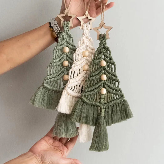 Árbol de Navidad Colgante Tejido  Macramé