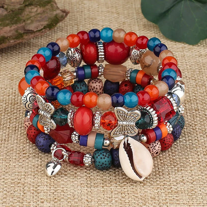 Bohemian Handmade Glasses Bead Bracelet Sets 