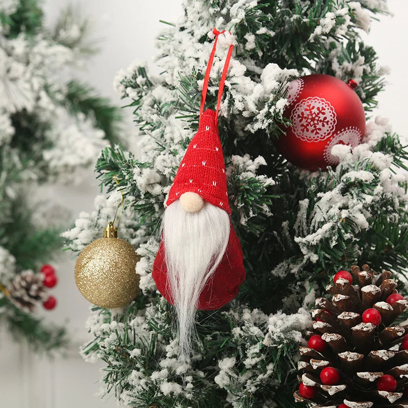 Gnomos sin rostro de decoración del árbol de Navidad