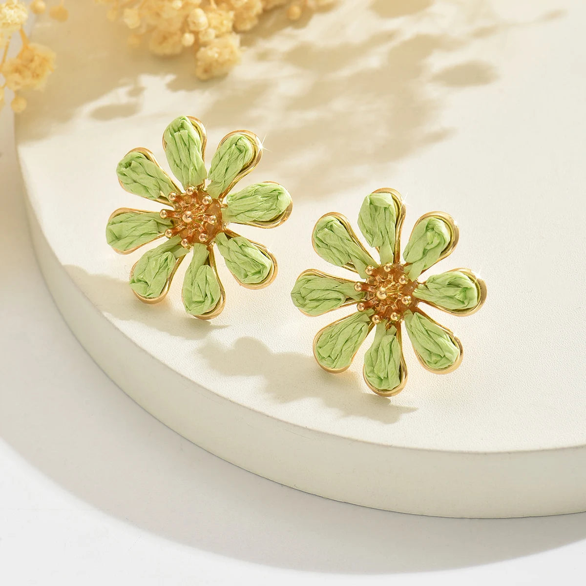 Pendientes de Flor Hecho a Mano