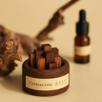 Aceite esencial natural con gotero de vidrio Palos de madera de nogal negro