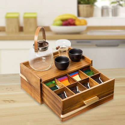 Organizador de bolsas de té de madera