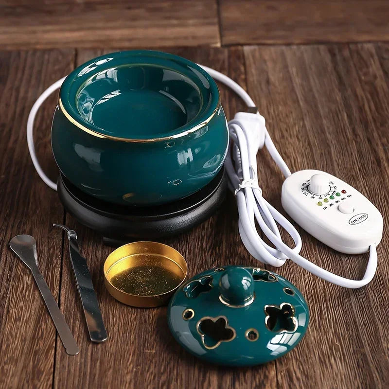 Quemador de incienso eléctrico azul